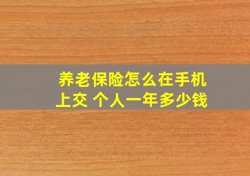 养老保险怎么在手机上交 个人一年多少钱